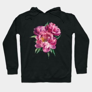 Watercolor bouquet of peonies Hoodie